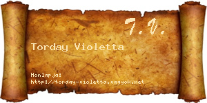 Torday Violetta névjegykártya